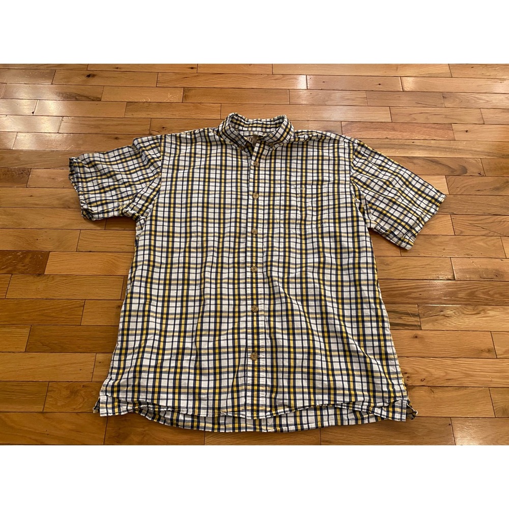 Duluth Trading Co Mens Plaid Button Down Lg Short Sleeve Casual Shirt Size Large - Picture 3 of 6